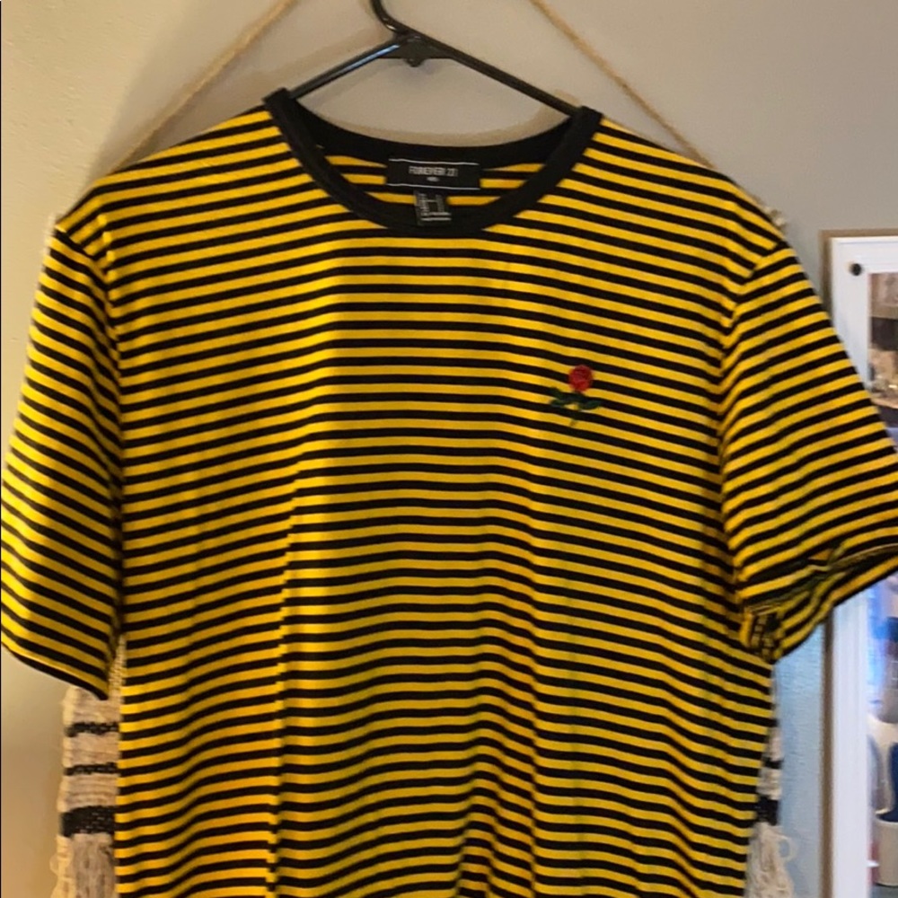 Forever 21 Rose Stripe Tee
